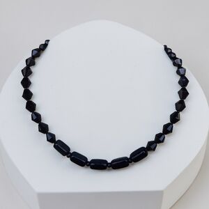 Antique Black Glass Mourning? Necklace